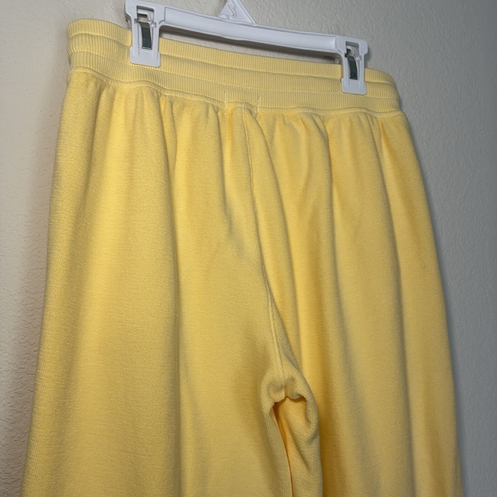 Aerie Soft Landing Ribbed Trousers Butter Yellow Wide Leg Sweatpants XS - Picture 5 of 6